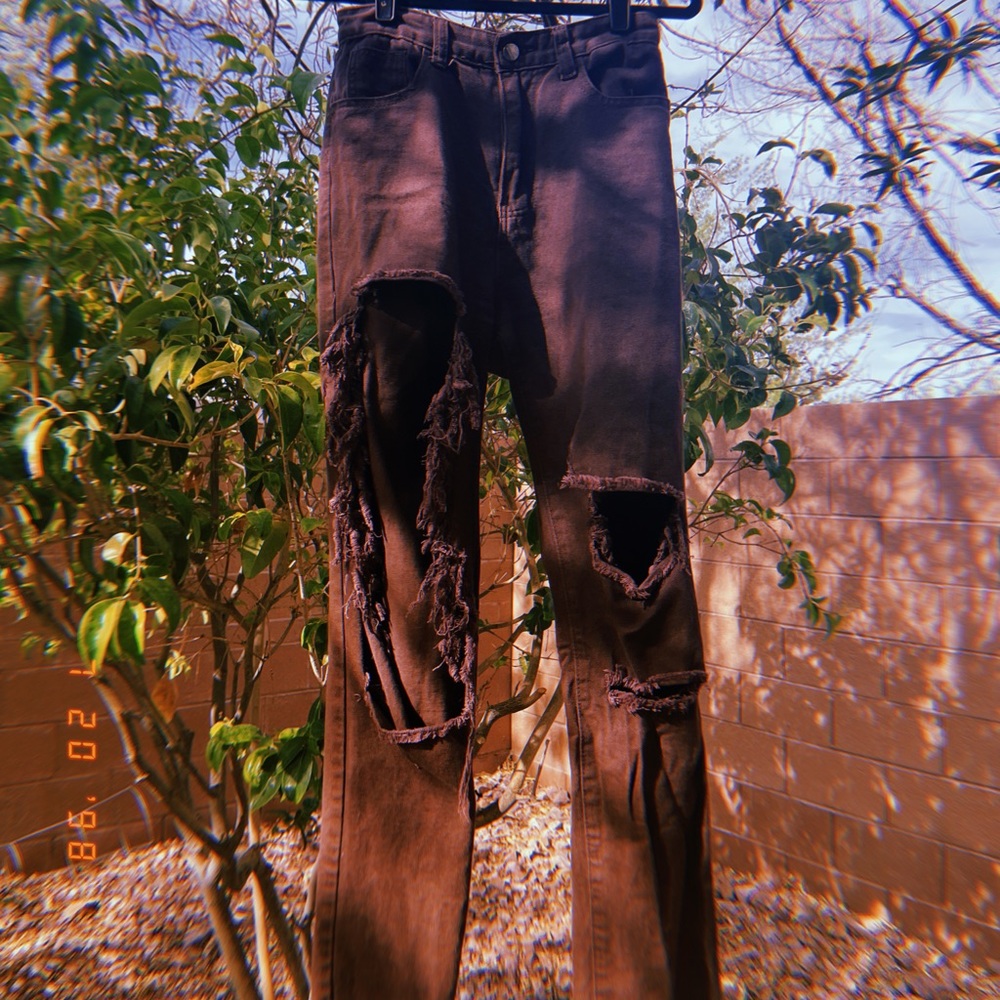 Very Distressed Brown Jeans